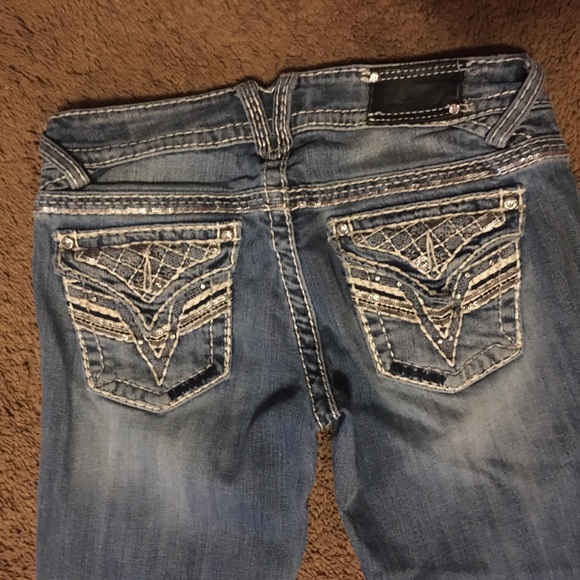womens vigoss jeans w/ pocket sequins. - Picture 2 of 4